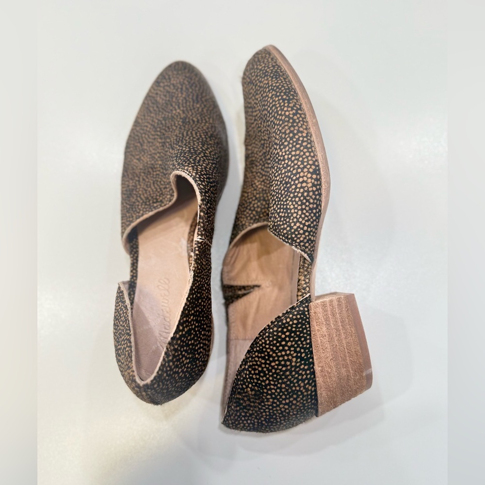 Madewell Black and Tan Textured Mules